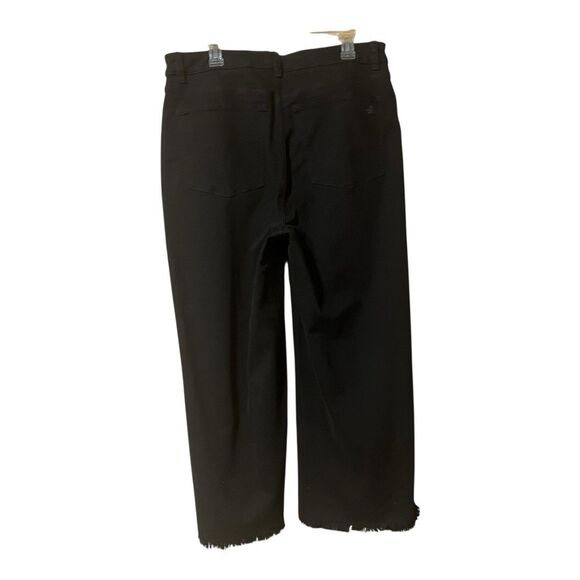 DL1961 Womens Size 18W Hepburn High Rise Wide Leg Black Raw Hem Jeans - Picture 4 of 7